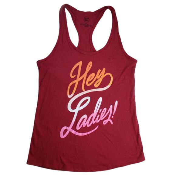 NEARLY THERE Tops - NEARLY THERE HEY LADIES PRIDE BURGUNDY RACER BACK TANK TOP SIZE 2XL NWT COTTON